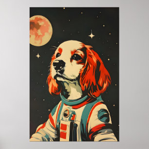 Affiche Cocker Spaniel Astronaute Affiche, Cocker