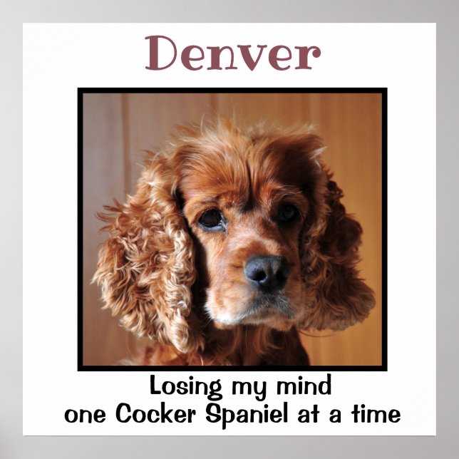 Affiche Cocker Spaniel avec devis Custom Wall Art (Devant)