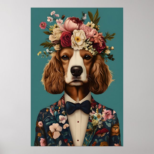Affiche Cocker Spaniel In Suit Poster, Cocker Spaniel (Devant)
