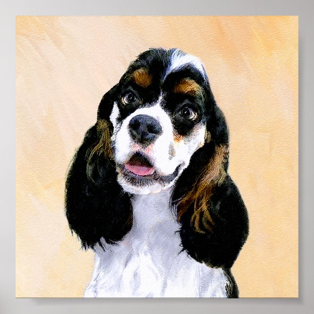 Affiche Cocker Spaniel (Parti) Peinture - Art Chien origin (Devant)