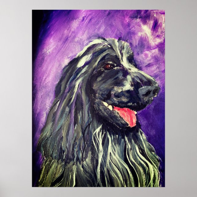Affiche Cocker Spaniel Roan bleu peint (Devant)