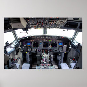 Affiche Cockpit à jet commercial