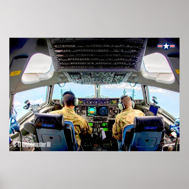 AFFICHE COCKPIT C-17 GLOBEMASTER III (Devant)