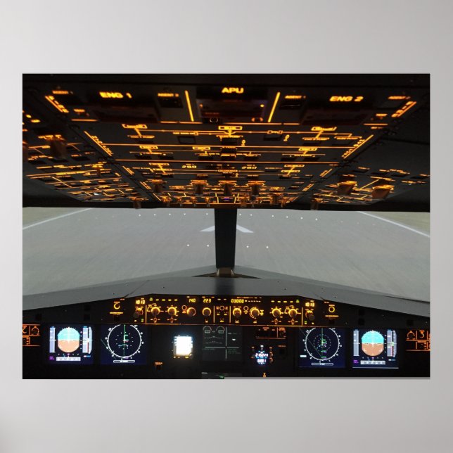 Affiche cockpit de l'aéronef (Devant)