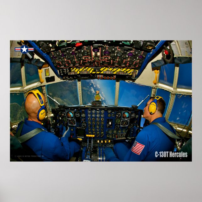 AFFICHE COCKPIT HERCULES C-130T (Devant)
