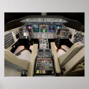 Affiche Cockpit Lear Jet