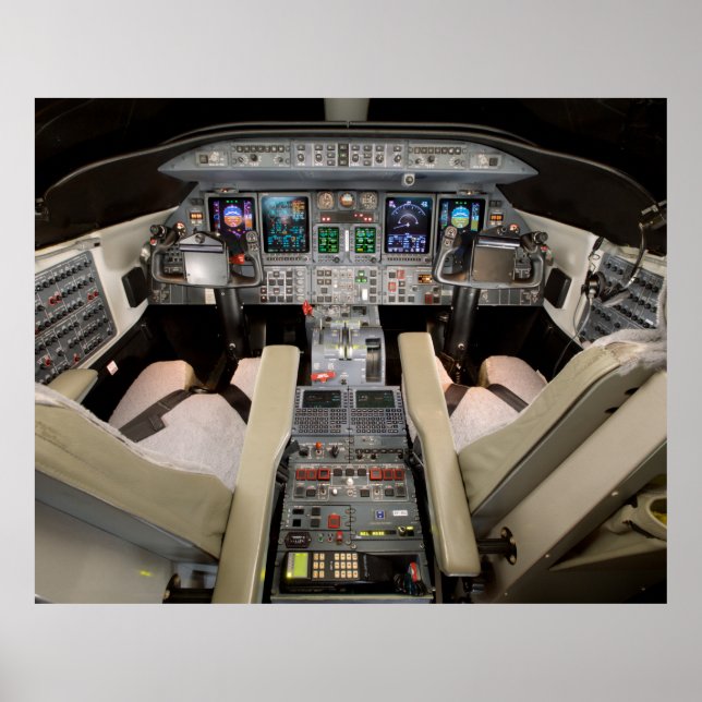 Affiche Cockpit Lear Jet (Devant)