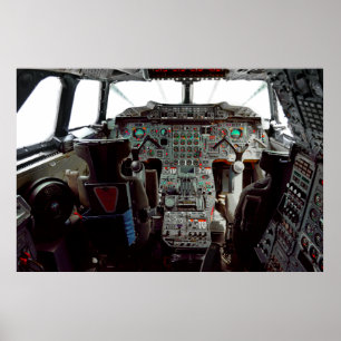 AFFICHE COCKPIT SUPERSONNEL CONCORDE JET