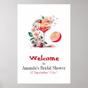 Affiche Cocktail Aperol Spritz Citron Orange Baby Shower d