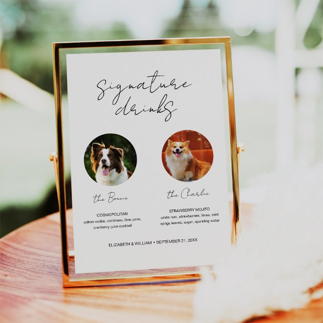 Affiche Cocktail bar chien avec 2 photos (Créateur téléchargé)