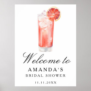 Affiche Cocktail Citrus - panneau de bienvenue pour la dou