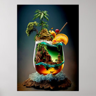 Affiche Cocktail coloré