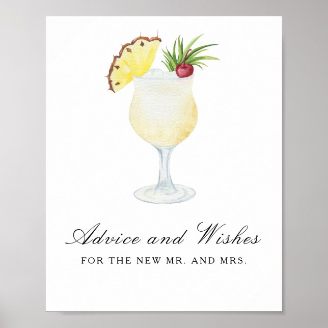 Affiche Cocktail - Conseils et Vœux pour les jeunes mariés (Devant)