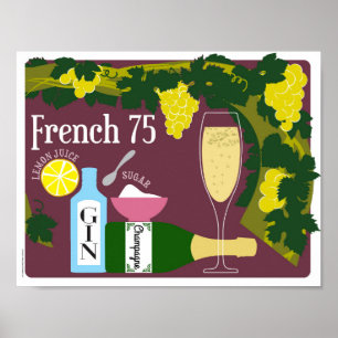 Affiche Cocktail de Champagne du Français 75