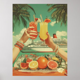 Affiche Cocktail de croisières tropicales