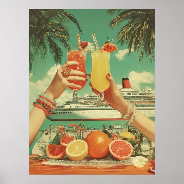 Affiche Cocktail de croisières tropicales (Devant)