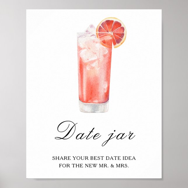 Affiche cocktail de mariage aux agrumes - idées pour une s (Devant)