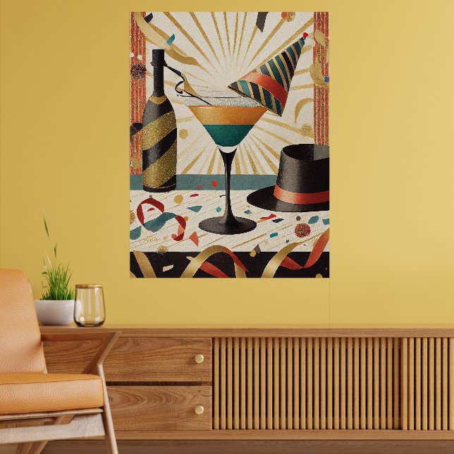 Affiche Cocktail de milieu de siècle - Nouvel An (Salon 2)