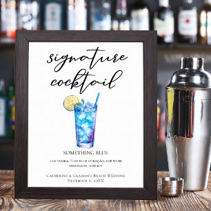Affiche Cocktail de signature de mariage de plage Somethin