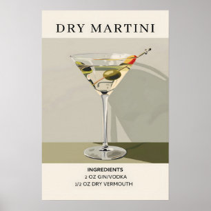 Affiche Cocktail Dry Martini
