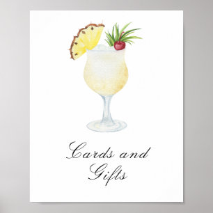 Affiche Cocktail enterrement de vie de jeune fille - Carte