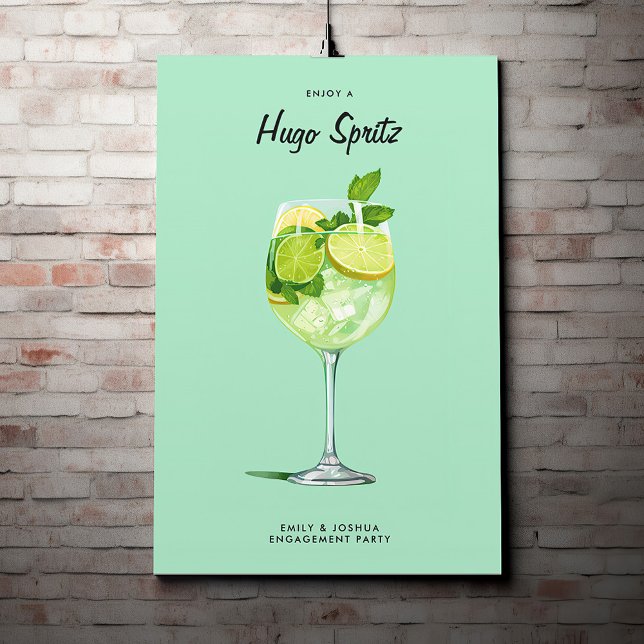 Affiche Cocktail Hugo Spritz Engagement Party (Créateur téléchargé)