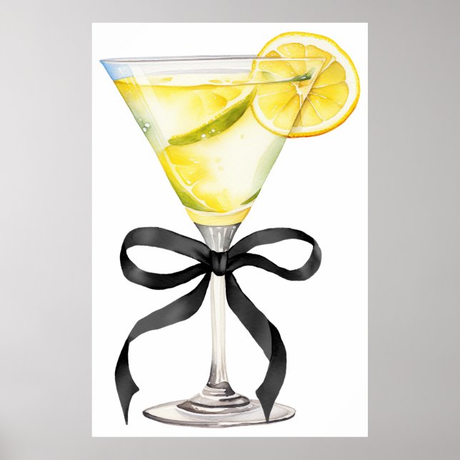 Affiche Cocktail Limoncello Martini au Citron pour Enterre (Devant)