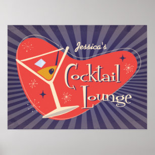 Affiche Cocktail Lounge Au Milieu Du Siècle