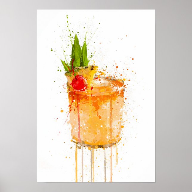 Affiche Cocktail Mai Tai (Devant)
