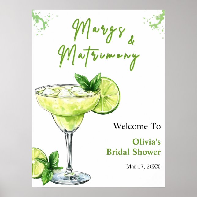 Affiche Cocktail Margs et Noces de Mariée Bienvenue (Devant)