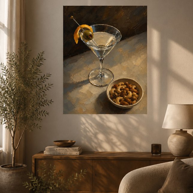Affiche Cocktail Martini de Peintre  (Créateur téléchargé)