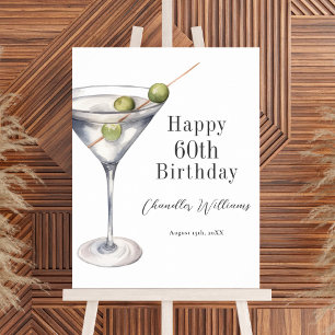 Affiche Cocktail Martini Joyeux 60e anniversaire