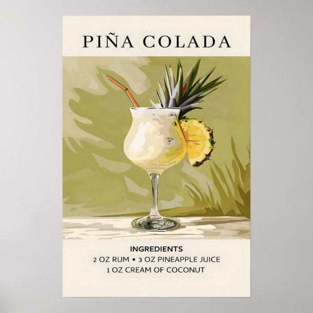 Affiche Cocktail Pina Colada (Devant)