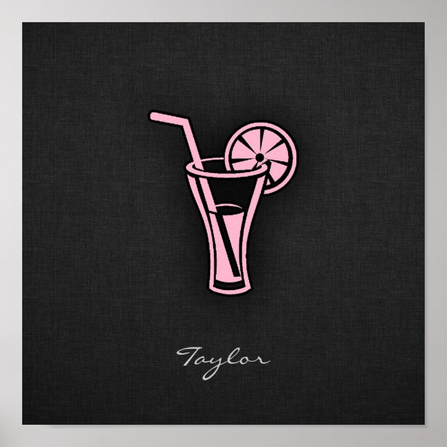 Affiche Cocktail rose pâle (Devant)