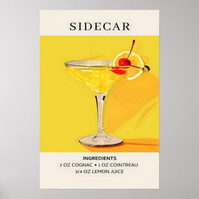 Affiche Cocktail Sidecar (Devant)