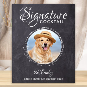 Affiche Cocktail Signature Bar Chien Photo Mariage Animal