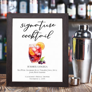 Affiche Cocktail Signature Sangria d'Été Jardin Fête