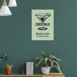 Affiche Cocktail texte personnalisé