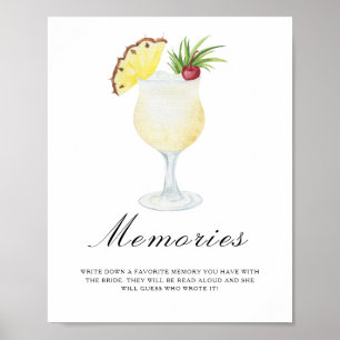 Affiche Cocktail tropical - souvenirs avec la mariée