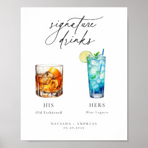 Affiche Cocktails contemporains Signature Boissons