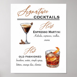 Affiche Cocktails de signature