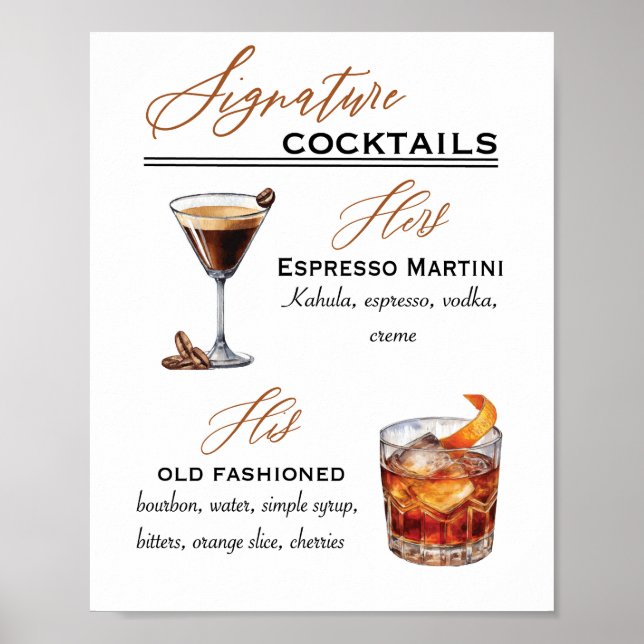 Affiche Cocktails de signature (Devant)