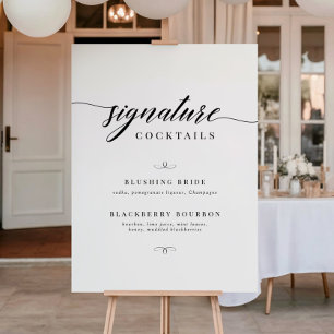 Affiche Cocktails de signature de mariage à l'écriture élé
