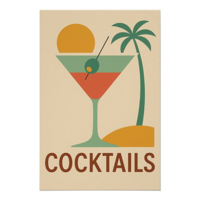 Affiche Cocktails - Minimal (Devant)