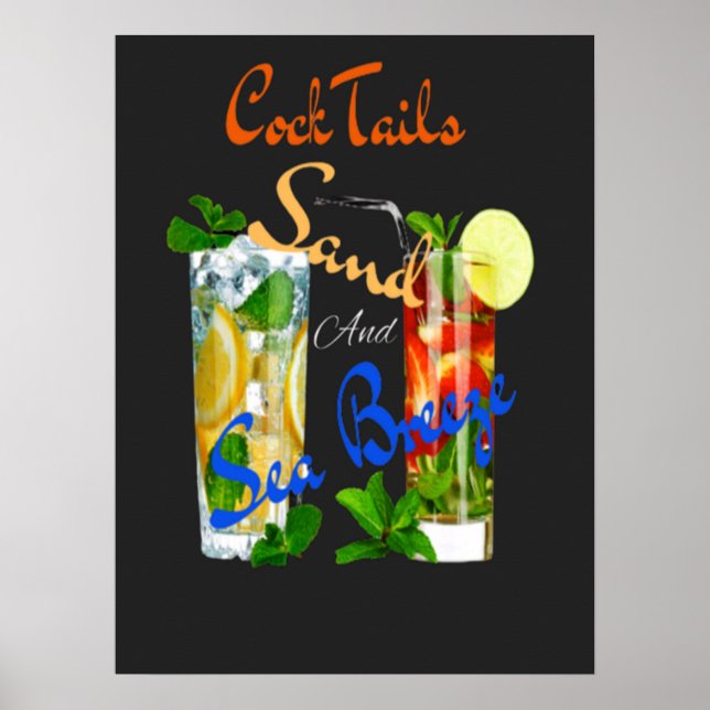 Affiche Cocktails Sable Et Brise De Mer (Devant)