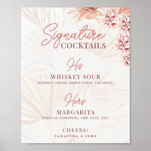 Affiche Cocktails Signature Boho Boissons Mariage Ses Sien