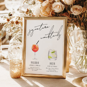Affiche Cocktails Signature Minimalistes Modernes & Fantai