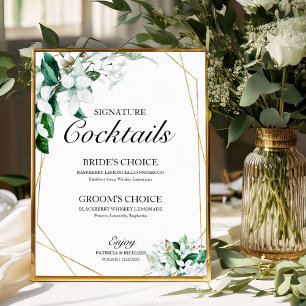 Affiche Cocktails Signatures Géométrie Florale Verdure
