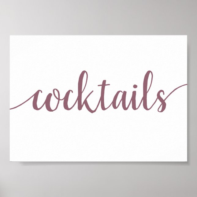 Affiche Cocktails simples | Mauve Rose N'Importe Quelle Ba (Devant)