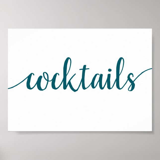 Affiche Cocktails simples | Turquoise Aqua Any Event Bar S (Devant)